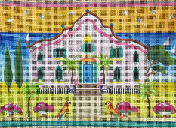 click here to view larger image of Whimsy Pink House (hand painted canvases)
