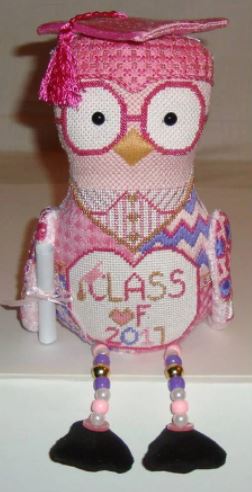 click here to view larger image of Grad Girl Owl (hand painted canvases)