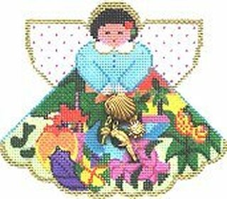 click here to view larger image of Tropical Paradise Angel w/Charm (hand painted canvases)