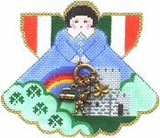 click here to view larger image of Irish Blarney Castle Angel w/Charm (hand painted canvases)