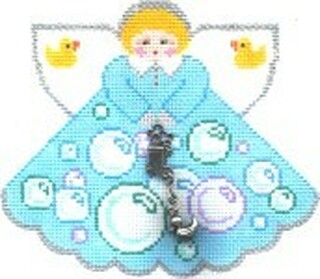 click here to view larger image of Bubble Bath Angel w/Charm (hand painted canvases)