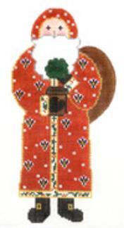 click here to view larger image of Santa w/Topiary - Red (hand painted canvases)
