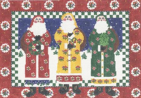 click here to view larger image of Trio Santas (hand painted canvases)