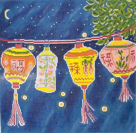click here to view larger image of Lanterns (hand painted canvases)