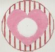 click here to view larger image of Monogram Round - Heart (hand painted canvases)