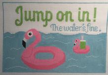 click here to view larger image of Jump On In (hand painted canvases)