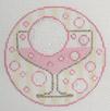 click here to view larger image of Monogram Round - Champagne  (hand painted canvases)