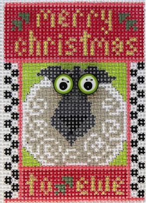 click here to view larger image of Merry Christmas to Ewe (hand painted canvases)