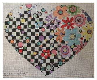 click here to view larger image of Dotty Heart (hand painted canvases)