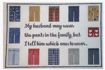 click here to view larger image of My husband wears the pants... (hand painted canvases)