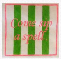 click here to view larger image of Come Sip a Spell (hand painted canvases)