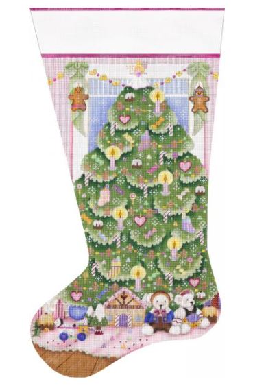 click here to view larger image of Sugarplum Tree Stocking (hand painted canvases)
