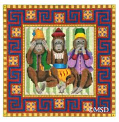click here to view larger image of No Evil Monkeys (hand painted canvases)