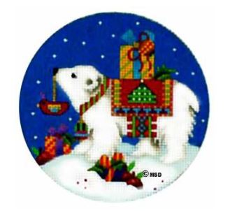 click here to view larger image of Polar Bear Ornament   (hand painted canvases)