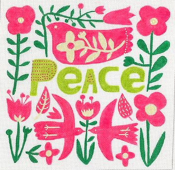 click here to view larger image of Peace w/Doves and Flowers (hand painted canvases 2)