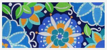 click here to view larger image of Blue Pinwheel Lumbar (hand painted canvases)