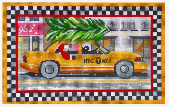 click here to view larger image of Santa in NYC Taxi Cab (hand painted canvases)