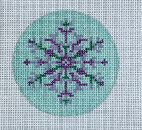 click here to view larger image of Nordic Snowflake - Aqua/Purple (hand painted canvases)