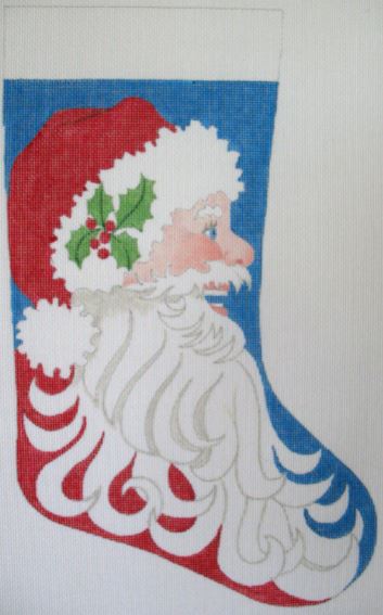 click here to view larger image of Laughing Santa Stocking (hand painted canvases)