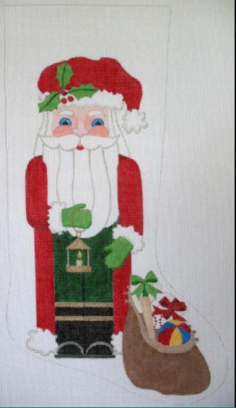 click here to view larger image of Standing Santa Stocking (hand painted canvases)