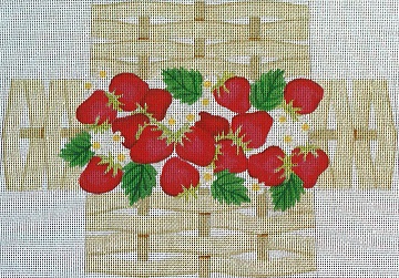 click here to view larger image of Strawberry Basket Brick Cover (hand painted canvases)