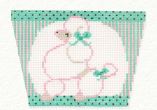 click here to view larger image of Tiny Purse - Pink/Green Poodle (hand painted canvases)