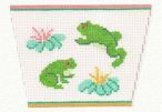 click here to view larger image of Tiny Purse - Leaping Frogs (hand painted canvases)