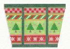 click here to view larger image of Tiny Purse - Red/Green Christmas Stripes (hand painted canvases)