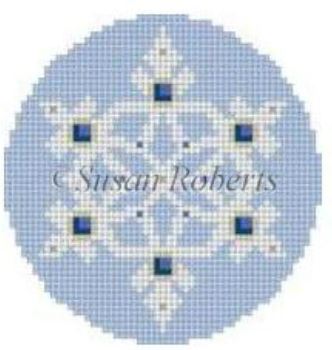 click here to view larger image of Snowflake - Light Blue Jeweled (hand painted canvases)