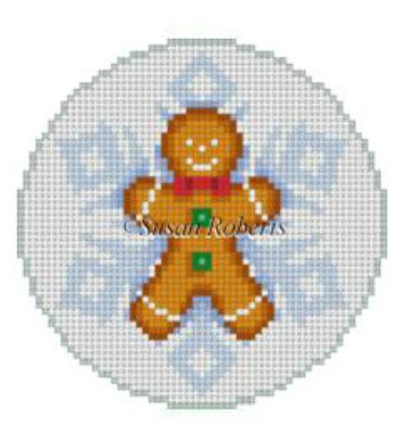 click here to view larger image of Snowflake - Gingerbread Boy (hand painted canvases)