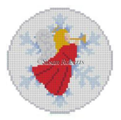 click here to view larger image of Snowflake - Angel (hand painted canvases)