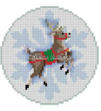 click here to view larger image of Snowflake - Flying Reindeer (hand painted canvases)