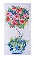 click here to view larger image of Blue Vase Topiary - Roses (hand painted canvases)