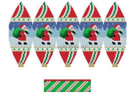 click here to view larger image of Hot Air Balloon - Santa w/Sac  (hand painted canvases)