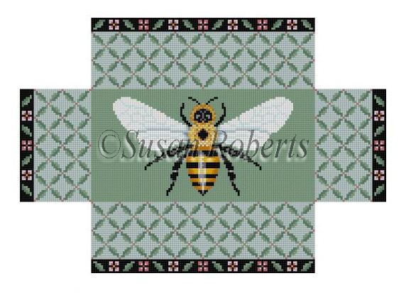 click here to view larger image of Leaf Trellis Bee Brick Cover  (hand painted canvases)