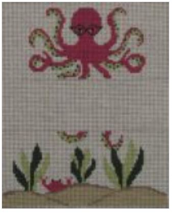 click here to view larger image of Octopus Eyeglass Case (hand painted canvases)