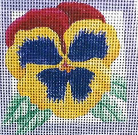click here to view larger image of Pansy Square (hand painted canvases)
