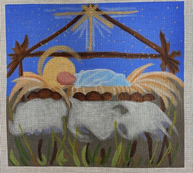 click here to view larger image of Manger Sheep - Large (hand painted canvases)