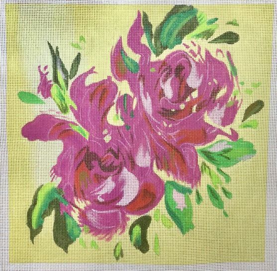 click here to view larger image of Pursell Floral/Pink (hand painted canvases)