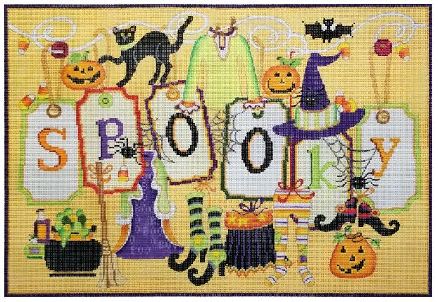 click here to view larger image of Spooky Tags/Halloween (hand painted canvases)