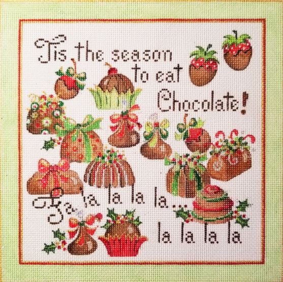 click here to view larger image of Tis the Season to Eat Chocolate (hand painted canvases)