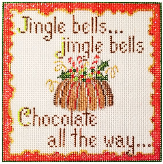 click here to view larger image of Jingle Bells/Chocolate (hand painted canvases)
