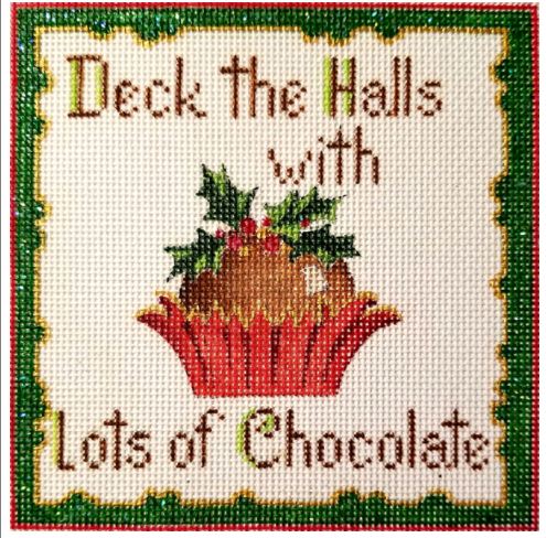 click here to view larger image of Deck the Halls/Chocolate (hand painted canvases)