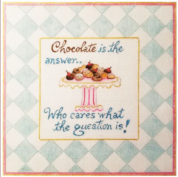 click here to view larger image of Chocolate is the Answer (hand painted canvases)