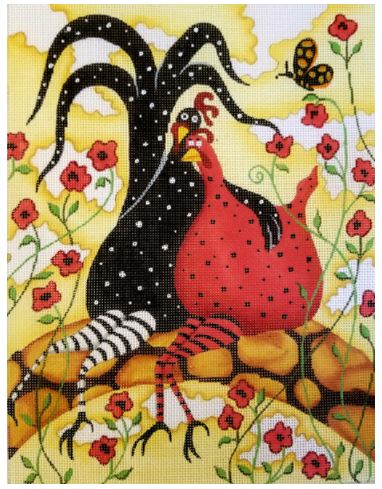 click here to view larger image of Chicken/Rooster - DH-09 (hand painted canvases)
