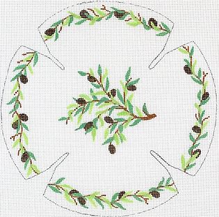 click here to view larger image of Kippah - Olive Branch (hand painted canvases 2)