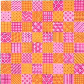 click here to view larger image of Chess/Checkers Board - Geometric Patterns/Pinks and Oranges   (hand painted canvases 2)