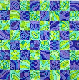click here to view larger image of Chess/Checkers Board - Pucci Inspired Patterns (hand painted canvases 2)