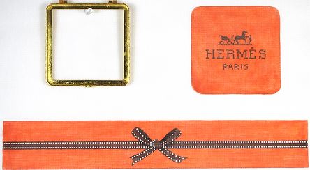 click here to view larger image of Hermes Wrapped Box Gold Clasp (hand painted canvases 2)