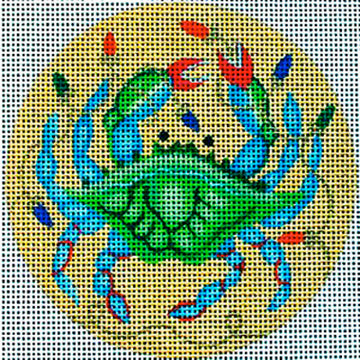 click here to view larger image of Crab w/Christmas Lights (hand painted canvases)